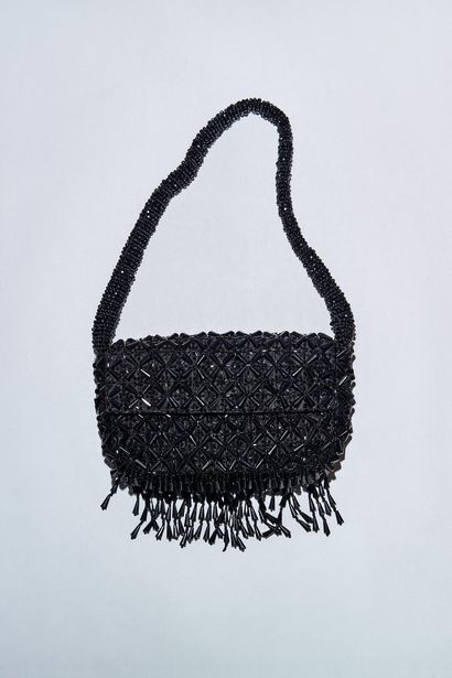 ZARA Bandolera flecos abalorios oferta