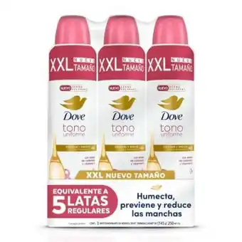 Sam's Club Antitranspirante dove tono uniforme xxl 3 pzas de 145 g c/u oferta