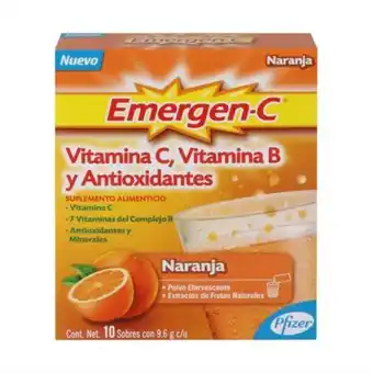 Sam's Club Polvo efervescente emergen-c sabor naranja 20 sobres de 9.6 g oferta