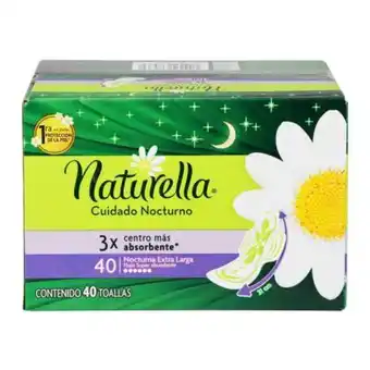 Sam's Club Toallas femeninas naturella nocturna extra larga 40 pzas oferta