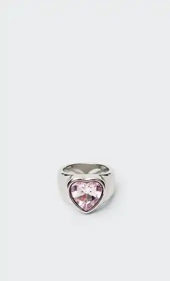 Stradivarius Anillo corazón cristal oferta