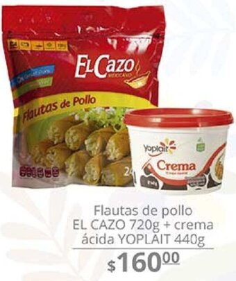 La Comer Flautas de Pollo El Cazo 720g + Crema Ácida Yoplait 440g oferta