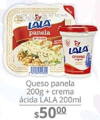 La Comer Queso Panela 200g + Crema Ácida Lala 200ml oferta
