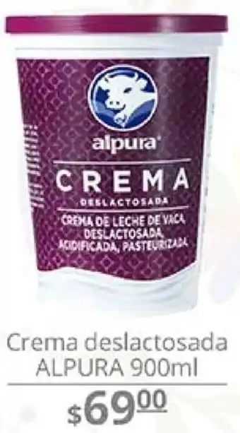 La Comer Crema Deslactosada Alpura 900ml oferta