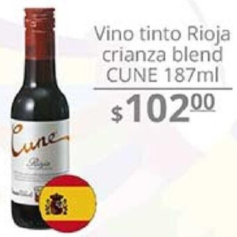 La Comer Vino Tinto Rioja Crianza Blend Cune 187ml oferta
