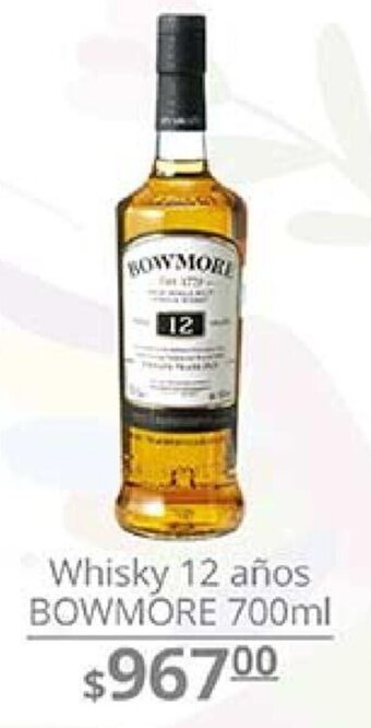 La Comer Whisky 12 Años Bowmore 700ml oferta