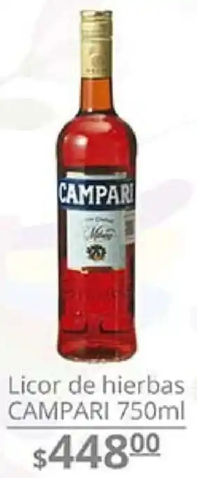 La Comer Licor de Hierbas Campari 750ml oferta