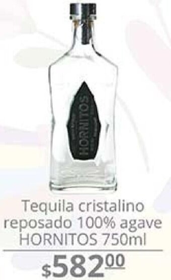Tequila Cristalino Reposado 100% Agave Hornitos 750ml