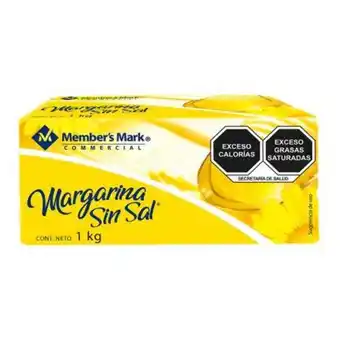 Sam's Club Margarina sin sal member's mark barra de 1 kg oferta