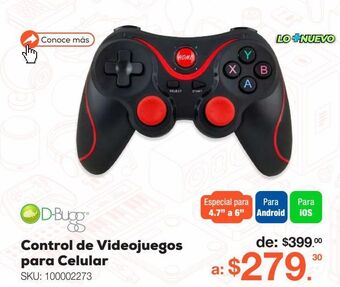 RadioShack Control de videojuegos para celular dbugg mt-401 / negro con rojo oferta