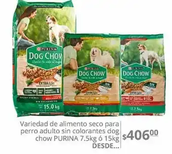 Variedad de alimento seco para perro adulto sin colorantes dog chow purina