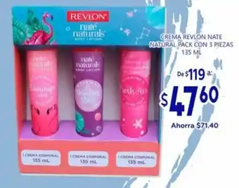 Crema Revlon Nate Natural Pack Con 3 Piezas 135 ml