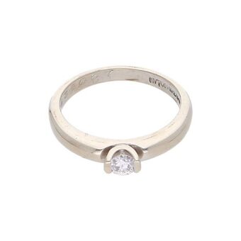 Nacional Monte de Piedad Anillo solitario con diamante en oro blanco 14 kilates. oferta