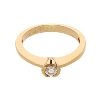 Nacional Monte de Piedad Anillo solitario con diamante en oro amarillo 14 kilates. oferta