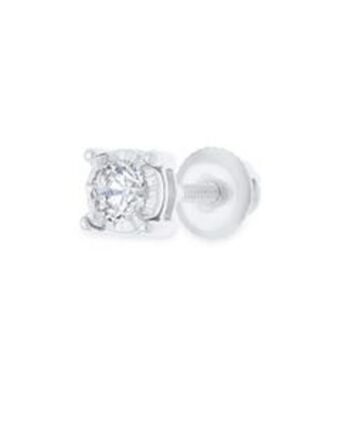 Joyerías Bizzarro Arete individual de oro blanco con fino diamante oferta