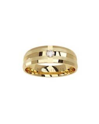 Joyerías Bizzarro Argolla de oro amarillo con un diamante de 3 puntos oferta