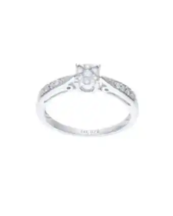 Joyerías Bizzarro Anillo de oro blanco 14k con 20pts de diamante oferta