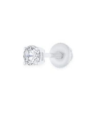 Joyerías Bizzarro Arete individual de oro blanco con fino diamante oferta