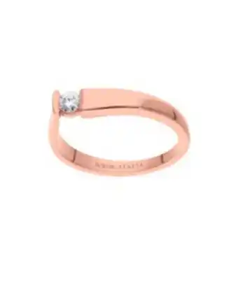 Joyerías Bizzarro Anillo solitario oro rosa 14k con 15 pts de diamante oferta