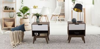 Muebles Dico Juego burós con patas brunei nogal con blanco oferta