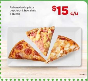 Bodega Aurrerá Rebanada de pizza, pepperoni, hawaiana o queso oferta