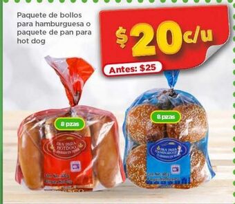 Bodega Aurrerá Paquete de bollos para hamburguesa o paquete de pan para hot dog oferta