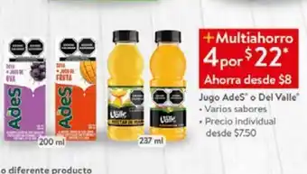 Walmart Jugos ades 200ml oferta