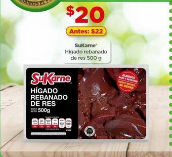 Bodega Aurrerá Hígado rebanado de res sukarne 500g oferta