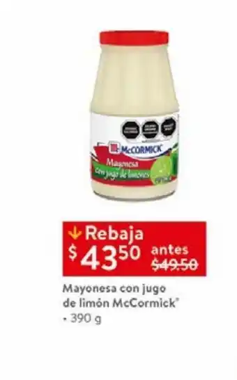 Walmart Mayonesa con jugo de limón mccormick oferta