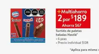 Walmart Surtido depaletas heladas nestlé 6 pzas oferta