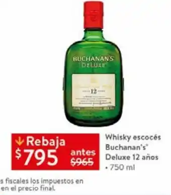 Whisky escocés buchanan's 12 años 750ml
