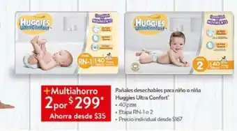 Walmart Pañales desechables para niño o niña huggies oferta