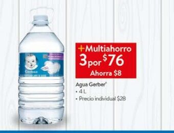 Walmart Agua gerber 4l oferta