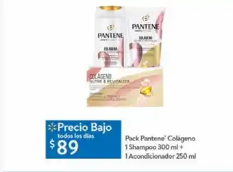 Walmart Shampoo 300ml + acondicionador 250ml pantene colágeno oferta