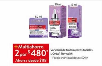 Walmart Variedad de tratamientos faciales l'oréal oferta
