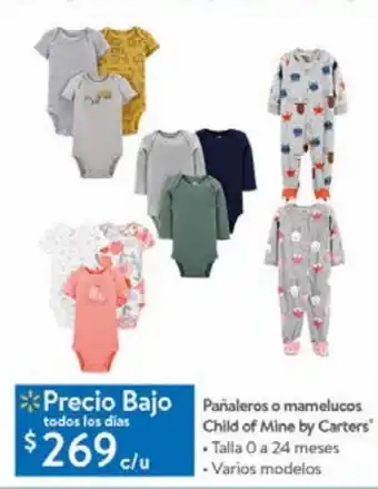 Walmart Pañaleros o mamelucos child of mine by carter´s oferta