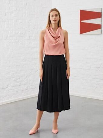 SHEIN Motf premium falda fluido & plisado oferta