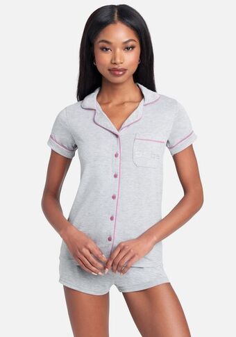 Bebe Solid button up collar short set oferta