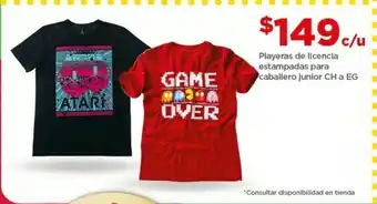 Bodega Aurrerá Playeras de licencia estampadas para caballero junior CH a EG oferta
