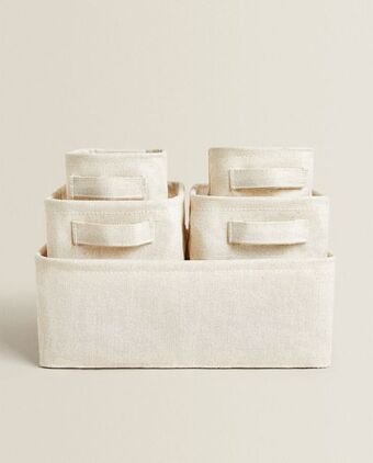 ZARA HOME Cesta multiusos con lino oferta