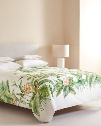 ZARA HOME Funda nórdica flores y hojas oferta
