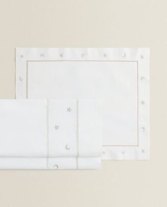 ZARA HOME Set sábanas minicuna/moisés lunas y estrellas oferta