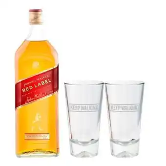 Sam's Club Whisky johnnie walker red label 1.75 ml + 2 vasos oferta