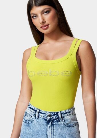 Bebe Bebe logo cropped rib top oferta