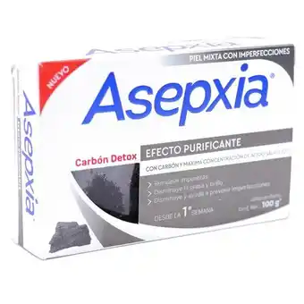 Asepxia jabón carbón detox efecto purificante con 100 g