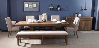 Muebles Dico Comedor rectangular anka con 5 sillas y banca de 200 cm capuchino oferta