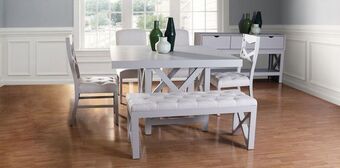 Muebles Dico Comedor mika gris 4 sillas y 1 banca oferta