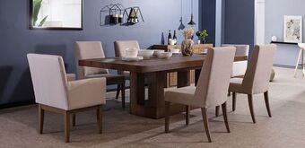 Muebles Dico Comedor rectangular anka con 4 sillas y 2 sillones capuchino. oferta