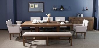 Muebles Dico Comedor rectangular anka con 5 sillones y banca de 200 cm oferta