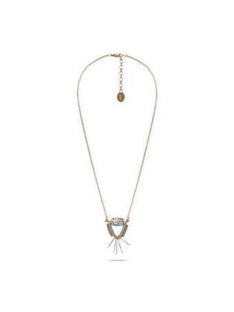 Cuadra Collar de latón con piel genuina. oferta